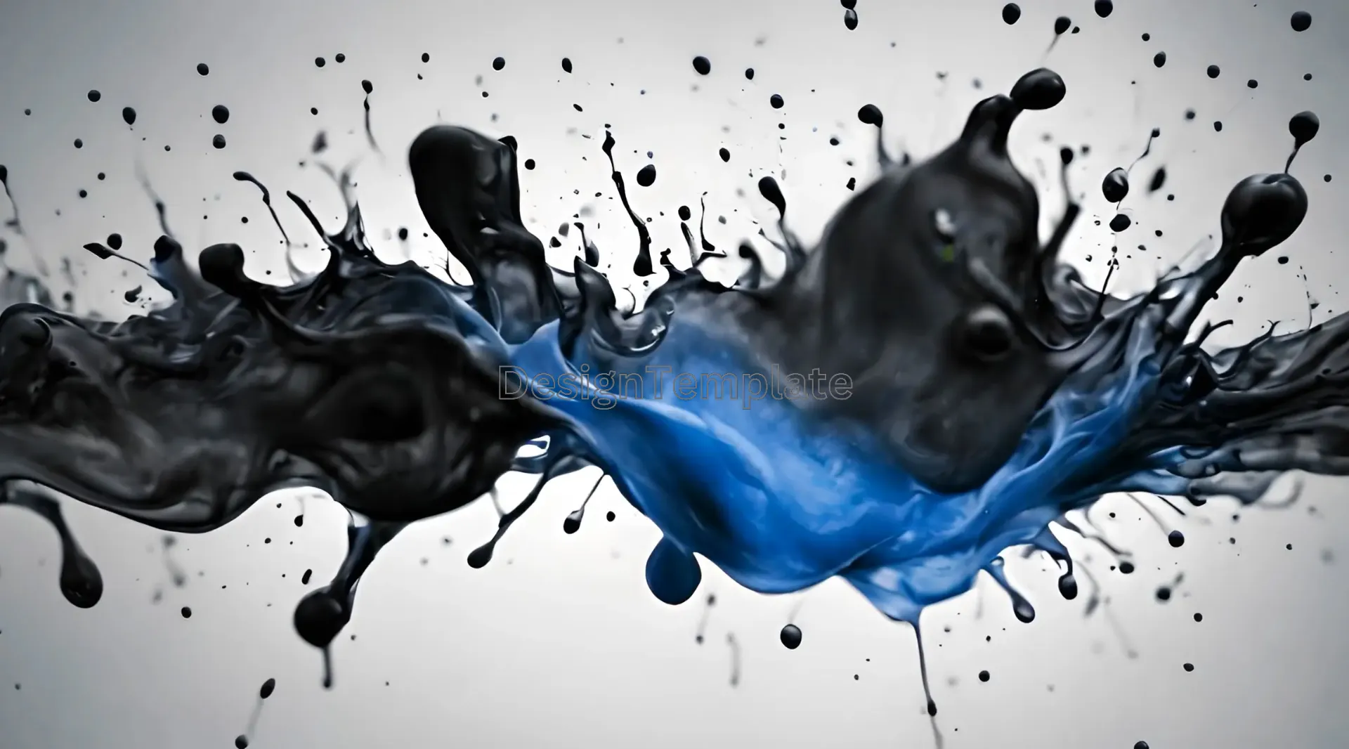 Artistic Ink Dance in Blue and Black Cinematic Video Clip